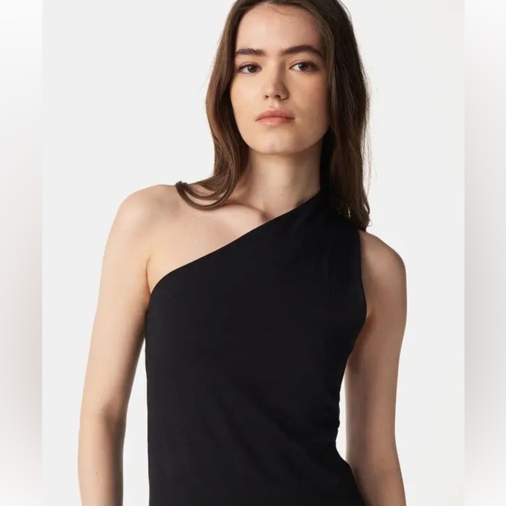IRO Black One-Shoulder Tank Top